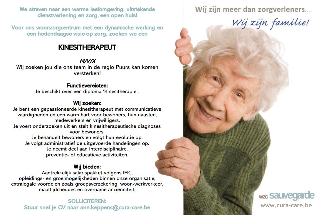 SAU 20230221 Vacature – kinesitherapeut